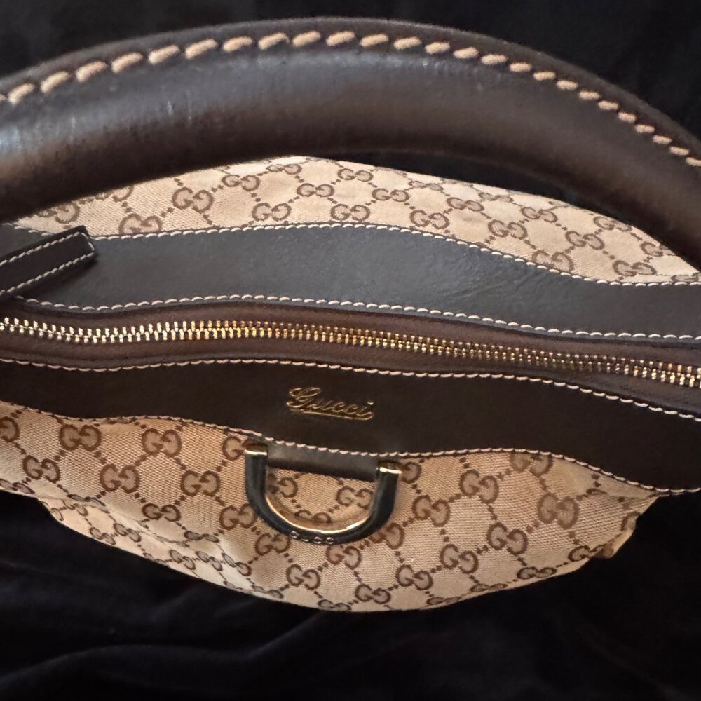 Gucci Brown GG Monogram Abbey D-Ring Hobo Bag - Picture 6 of 11